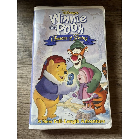 Disney's "WINNIE THE POOH: SEASONS OF GIVING" VHS in White Clamshell Case - Picture 1 of 3